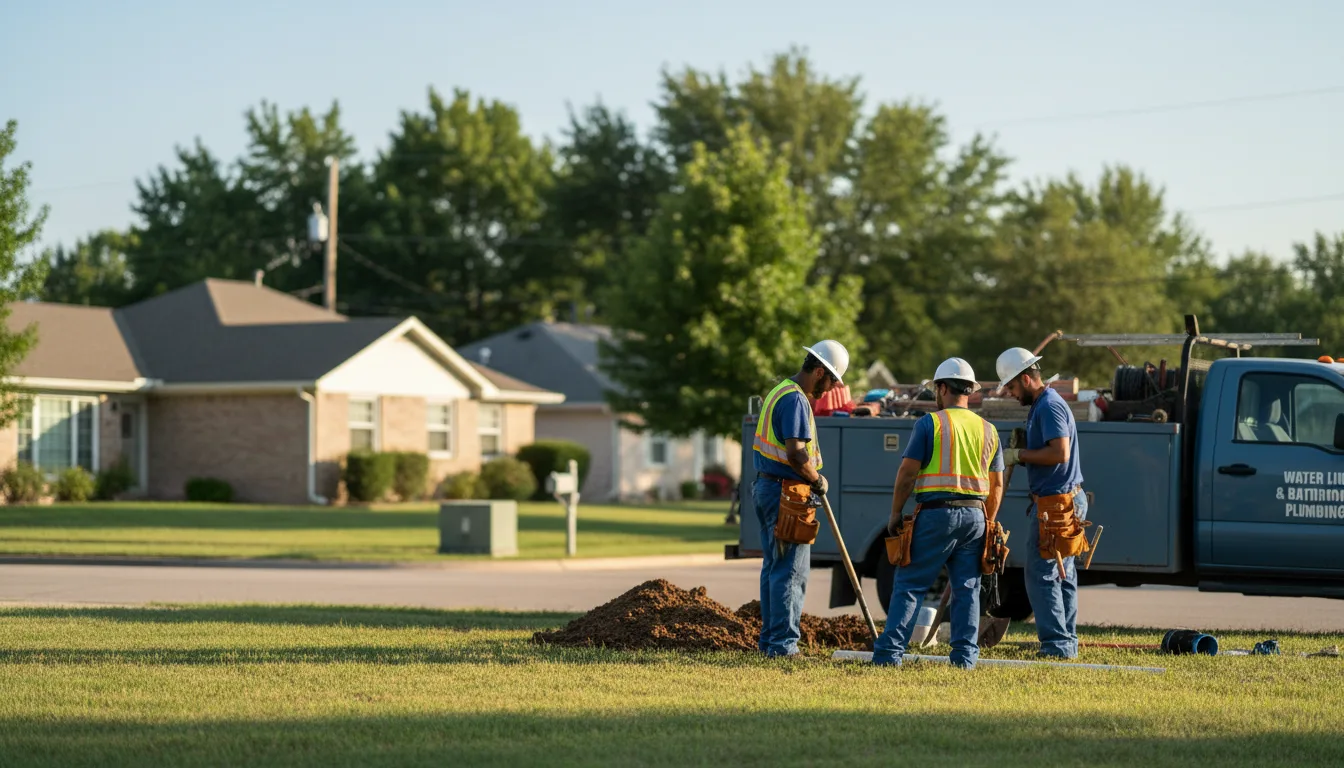 Residential water line and bathroom plumbing service in Arvada, WY